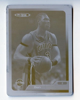 H733 BEN WALLACE 1/1 2005-06 TOPPS TOTAL PRINTING PLATE #189 PISTONS RARE SP - Image 1 of 2