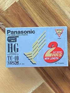 Panasonic TC-40 VHS-C Compact Videocassette SLP 2 Hours Length Blank New Sealed - Picture 1 of 3