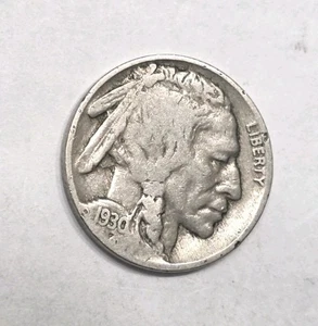 1930 Buffalo Nickel Die Break Error. - Picture 1 of 11