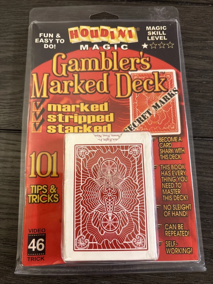 Mazo marcado Houdini Magic Gambler’s con guía raro difícil de encontrar Foto 1 de 4