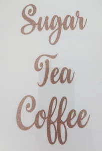 CALCOMANÍAS DE COCINA DE CAFÉ CON BRILLO DORADO TÉ AZÚCAR ETIQUETAS PEGATINAS - Imagen 1 de 3