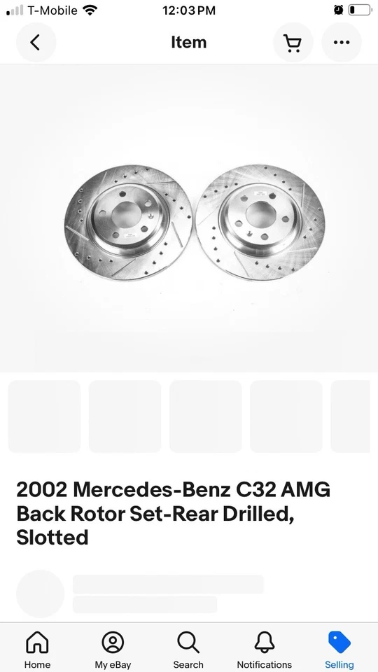 Juego de rotor trasero Mercedes-Benz C32 AMG 2002 - trasero perforado, ranurado Foto 1 de 1