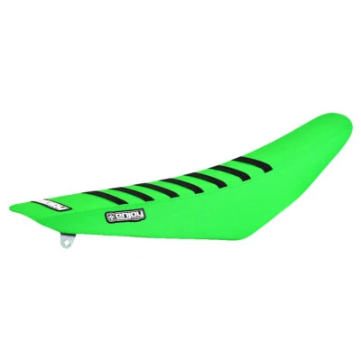 2012-2015 Kawasaki KX KXF 450 Seat Cover ALL NEON FLO GREEN / BLACK RIBS  #40 - Image 1 of 4