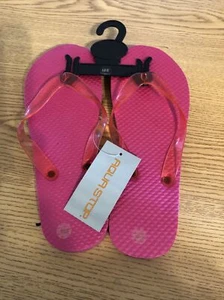 Aqua Stop L Girls 2-3 Flipflops Sandals Shoes Fuchsia (apt-1033) - Picture 1 of 3