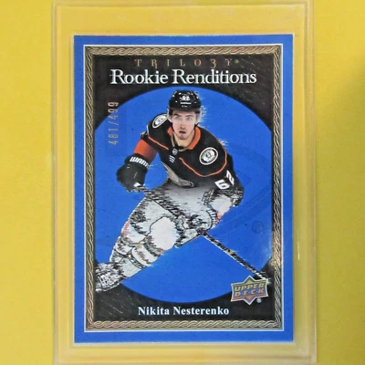 NIKITA NESTERENKO 2023-24 ROOKIE RENDITIONS BLUE  481/499  Trilogy #RR-26  Ducks - Image 1 of 2
