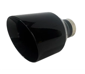 Double Wall Slant Cut Stainless Steel Exhaust Tip Auto Product Makers 2580BK - Picture 1 of 1