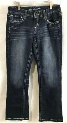 Maurices Jeans Boot Cut Jeans Stretch Denim Distressed SZ 1/2 X-Short - Image 1 of 4