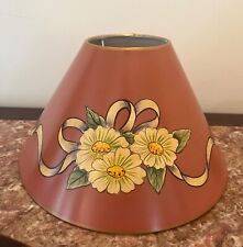 TOLEWARE FLOOR LAMP SHADE Antique Metal Floral Ribbon Chamomile Daisy's 12" X 7"