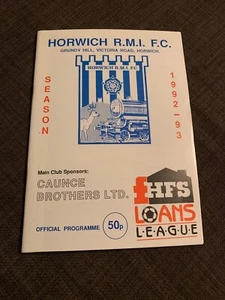1993 Horwich RMI V Marine Match Programme - Picture 1 of 3