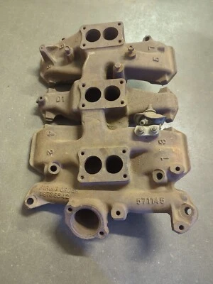 57-58 OLDSMOBILE 3X2 371 J2 TRI COLECTOR DE ADMISIÓN 571145 Olds J-2 1957 1958 Foto 1 de 4