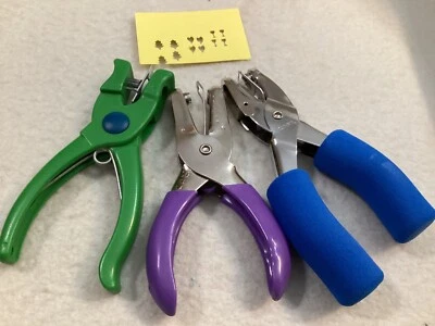 3 Single Hole Paper Punch Soft Grip Handles - Tree, Heart & Goblet - Image 1 of 4