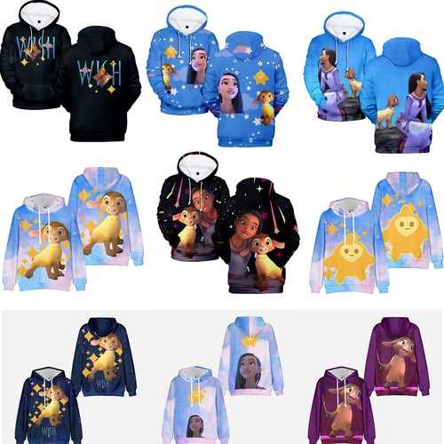 Felpa con cappuccio 3D Cosplay Movie Wish Princess Asha Valentino felpa adulto giacca