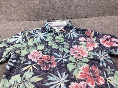 Izod Saltwater Polo Shirt Mens Medium Relaxed Classic Floral Hawaiian - Image 1 of 4