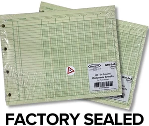 Wilson Jones Ledger Paper Green Bar 11x17 Accounting 100 Sheets 24 Columns NEW - Picture 1 of 5
