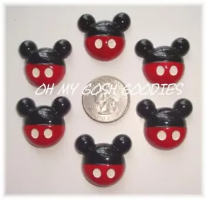 6 PIEZAS PANTALÓN ROJO MÁGICO MICKEY MINNIE RESINA PLANA PARA ARCO DE PELO OH MY GOSH GOLOSINAS - Imagen 1 de 1