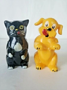 Vintage Hund & Katze F&F Form & Stanze Kunststoff KEN-L-RATION Salz & Pfefferstreuer Paar - Bild 1 von 6