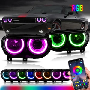 Faros LED RGB para Dodge Challenger VLAND 2008-14 proyector luces delanteras - Imagen 1 de 14