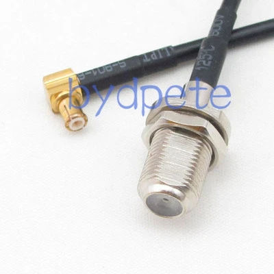 MCX male right angle to F female jack RF Antenna Coaxial Cable 30cm RG174 12inch - Image 1 of 4