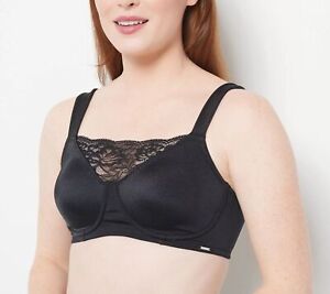 Breezies Lace Radiance Unlined Underwire Cami Bra Black B/42 New