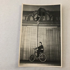 Circus Performer Balancing Act on Bicycle Photo Photograph Denmark - Picture 1 of 8