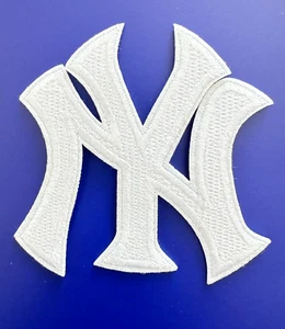 New York Yankees MLB Baseball Team Logo Bianco 8x8 cm da Stirare Toppa Patch - Foto 1 di 3