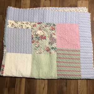 Vintage LL Bean Patchwork Floral Quilt TWIN Calico Flowers Cottagecore - Picture 1 of 17