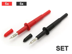 Sicherheitsprüfspitze, steckbar 4mm, 10 Stück im Set (5 x rot, 5 x schwarz) - Bild 1 von 2