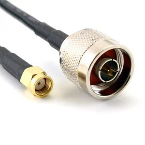 Alfa C200 RF pigtail cable RP-SMA plug to N type male plug 5 meters 16 feet - Picture 1 of 2