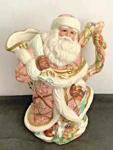 Fitz & Floyd Snowy Woods Water Pitcher Pre-owned no box Santa, rabbits 56 oz - Picture 1 of 12