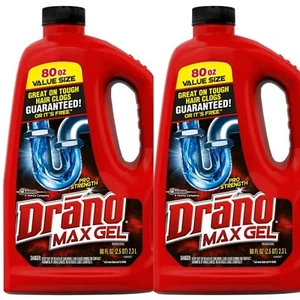 Drano Max Gel Drain Clog Remover and Cleaner for Shower or Sink Drains,80oz 2pk - Picture 1 of 5