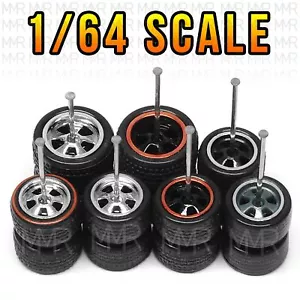 Scala 1/64 5 RAZZE FUCHS v3 Real Riders Ruote Cerchi Set Pneumatici per Hot - Foto 1 di 14