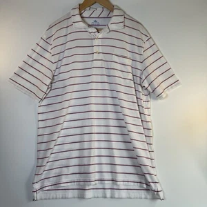 Peter Millar Polo Mens Large White Striped Pink The Bridges Golf Club California - Picture 1 of 12