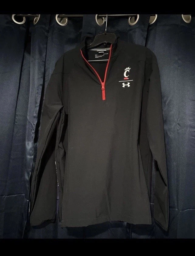 Chaqueta mediana negra Cincinnati Bearcats Quarter Zip Under Armour nueva con etiquetas Foto 1 de 4