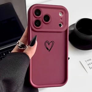 Hülle für iPhone 17 16 15 14 13 12 Pro Max Air 17 Niedliche Herz-Silikon Schutz - Bild 1 von 18