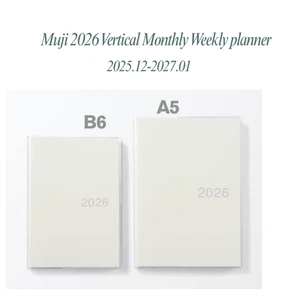 Muji 2026 Vertical Monthly Weekly Planner from December 2025 White B6 or A5 - Picture 1 of 10