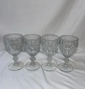Libbey Duratuff Gibraltar 10 oz Clear Glass Footed Goblets. Set of  4. - Picture 1 of 5