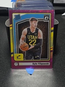 2024-25 Panini Donruss Optic Rated Rookies Kyle Filipowski Pink Glitter 097/275 - Bild 1 von 2