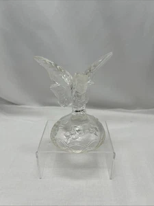 Vintage Fenton klar Schmetterling auf Ast Ring Halter Kunst Glas Briefbeschwerer - Bild 1 von 8