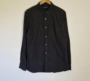 French Connection Black Patterned Long Sleeve Shirt Size L Smart Casual - Picture 1 of 6