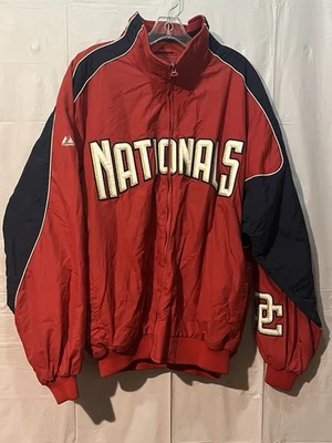 Chaqueta Majestic Washington Nationals XXL Auténtica Colección Roja DC MLB Cremallera Foto 1 de 4