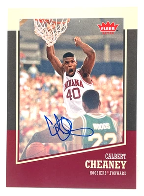 2013-14 Fleer Retro Auto Calbert Cheaney #7 Autograph Indiana Hoosiers Bullets - Image 1 of 2