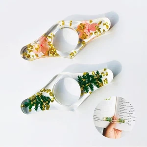 Book Page Holder for Reading, 2 Pcs Dried Flower Resin Transparent Thumb Book... - Imagen 1 de 6