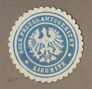 Siegelmarke Preußen / Schlesien: KOEN. PREUSS. AMTSGERICHT LIEGNITZ (Legnica) - Picture 1 of 1