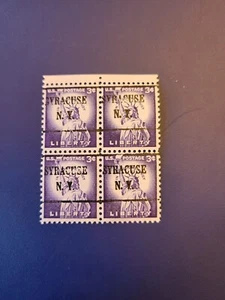 Sc # 1035 ~ 3 cent Liberty Issue, Precancel, Set Of 4 SYRACUSE NY - Picture 1 of 2