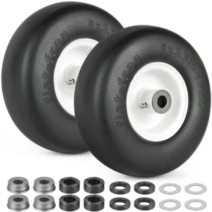 2 Packs 9x3.50-4” Flat Free Tire Wheel For Exmark 103-0065 1-513648,103-1224 - Picture 1 of 8