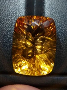 Big Laser Cut Citrine Gemstone - Faceted Natural Golden Quartz 25.75 CTS - Picture 1 of 10