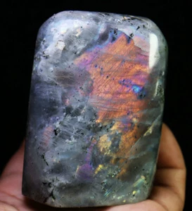 0.91lb Natural Labradorite Stone Quartz Crystal Palm Stone Mineral Specimen - Picture 1 of 12