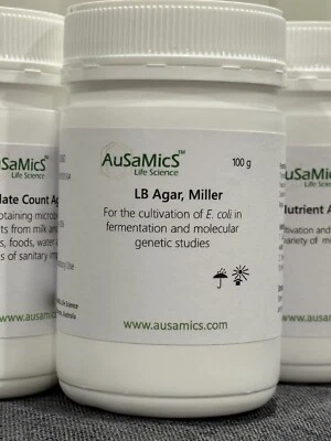 LB Luria-Bertani Agar Miller cultivo E. coli fermentación, genética molecular Foto 1 de 4
