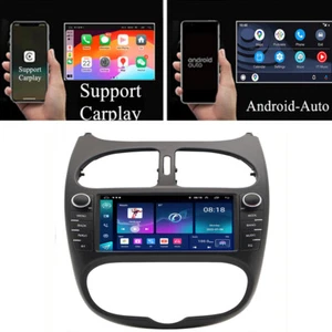 7'' Android 14 Stereo Radio 4+32GB GPS Navigation WIFI For Peugeot 206 1999-2008 - Picture 1 of 24