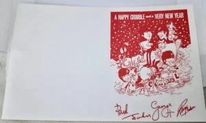 Rare Beatles 1964 Authentic "A Happy Crimble and a Very New Year" Promo Card - Picture 1 of 2
